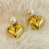 PEARL WITH A HEART DROP EARRING