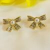 BOW WITH PEARL AND AD EARRING - Image 3