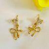 HEART SOLITAIRE WITH BOW CHARM EARRING