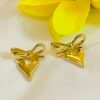 BOW WITH HEART CHARM EARRING - Image 2