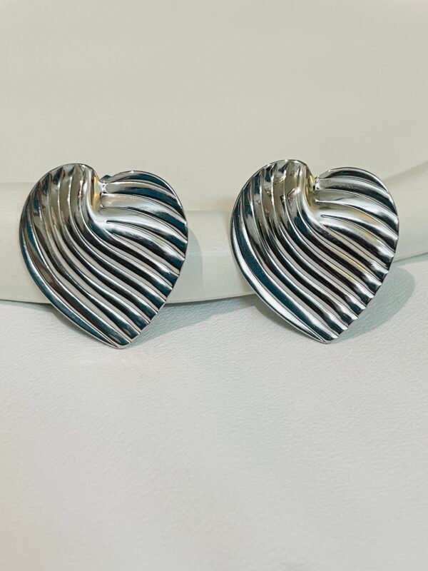 STRIPY HEART EARRING