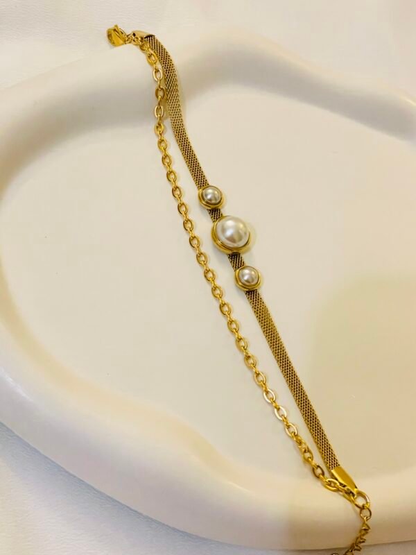 ELEGANT TWO LAYER WITH PEARL BRACELET