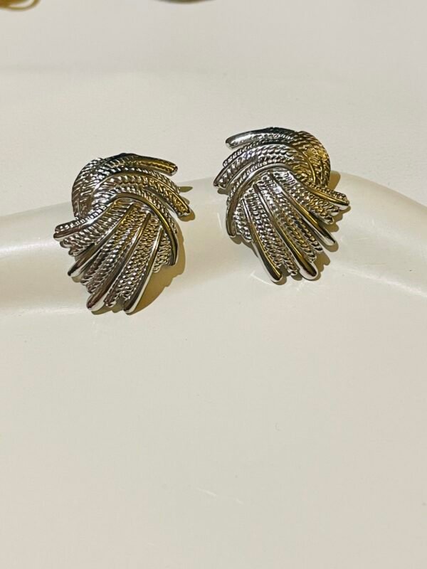 BOLD SILVER TEXTURED STUDS - Image 2